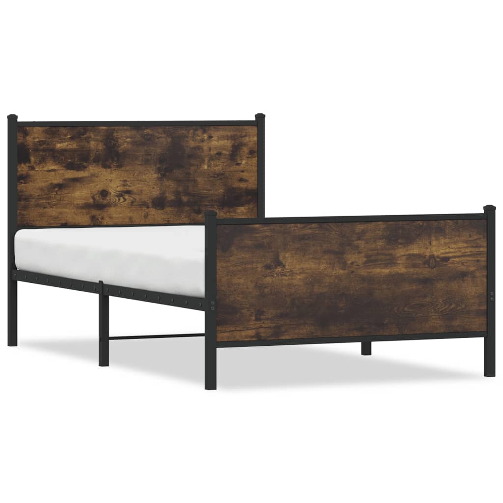 Metalni okvir kreveta bez madraca boja hrasta 100x190 cm