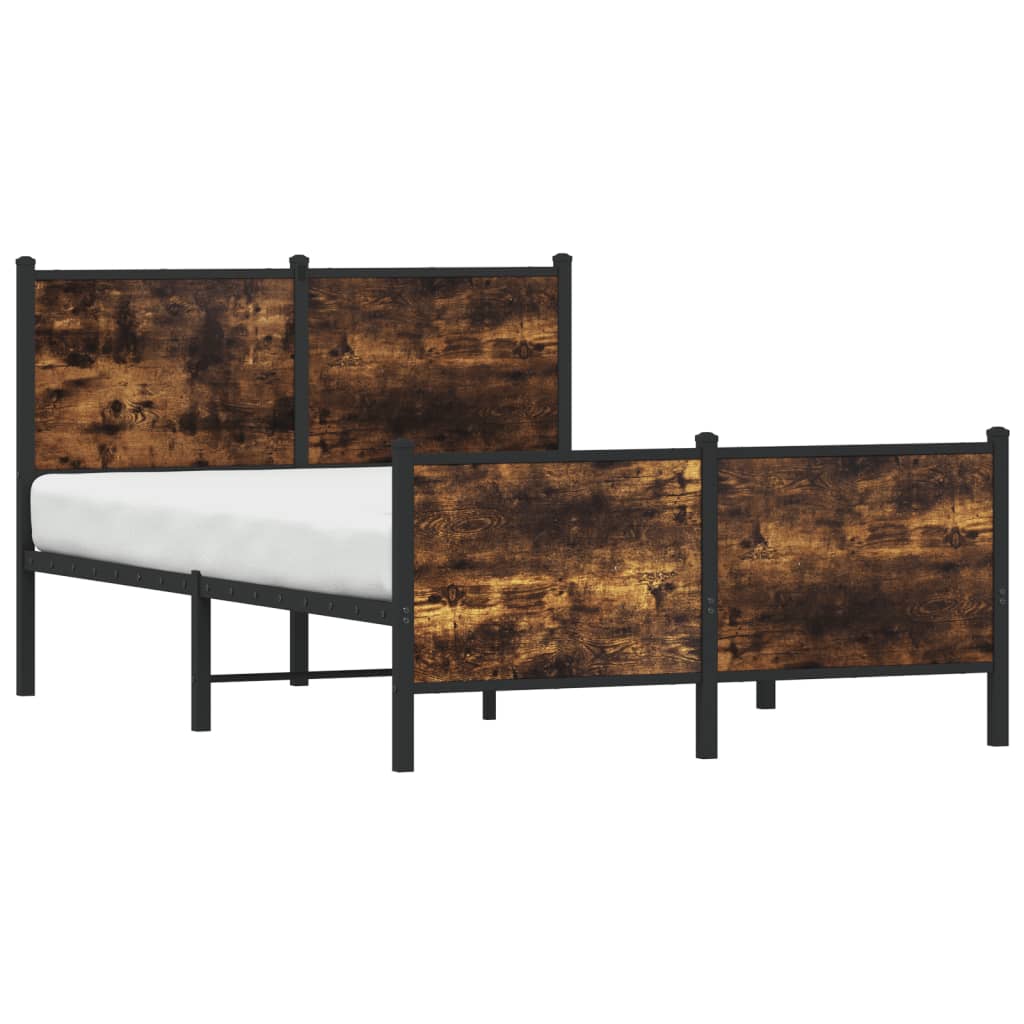 Metalni okvir kreveta bez madraca boja hrasta 120x200 cm