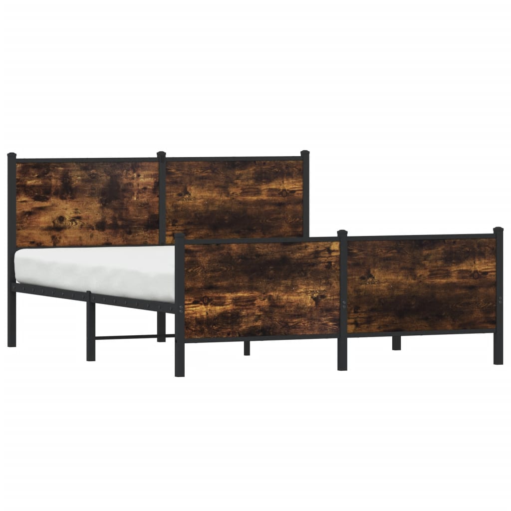 Metalni okvir kreveta bez madraca boja hrasta 137x190 cm