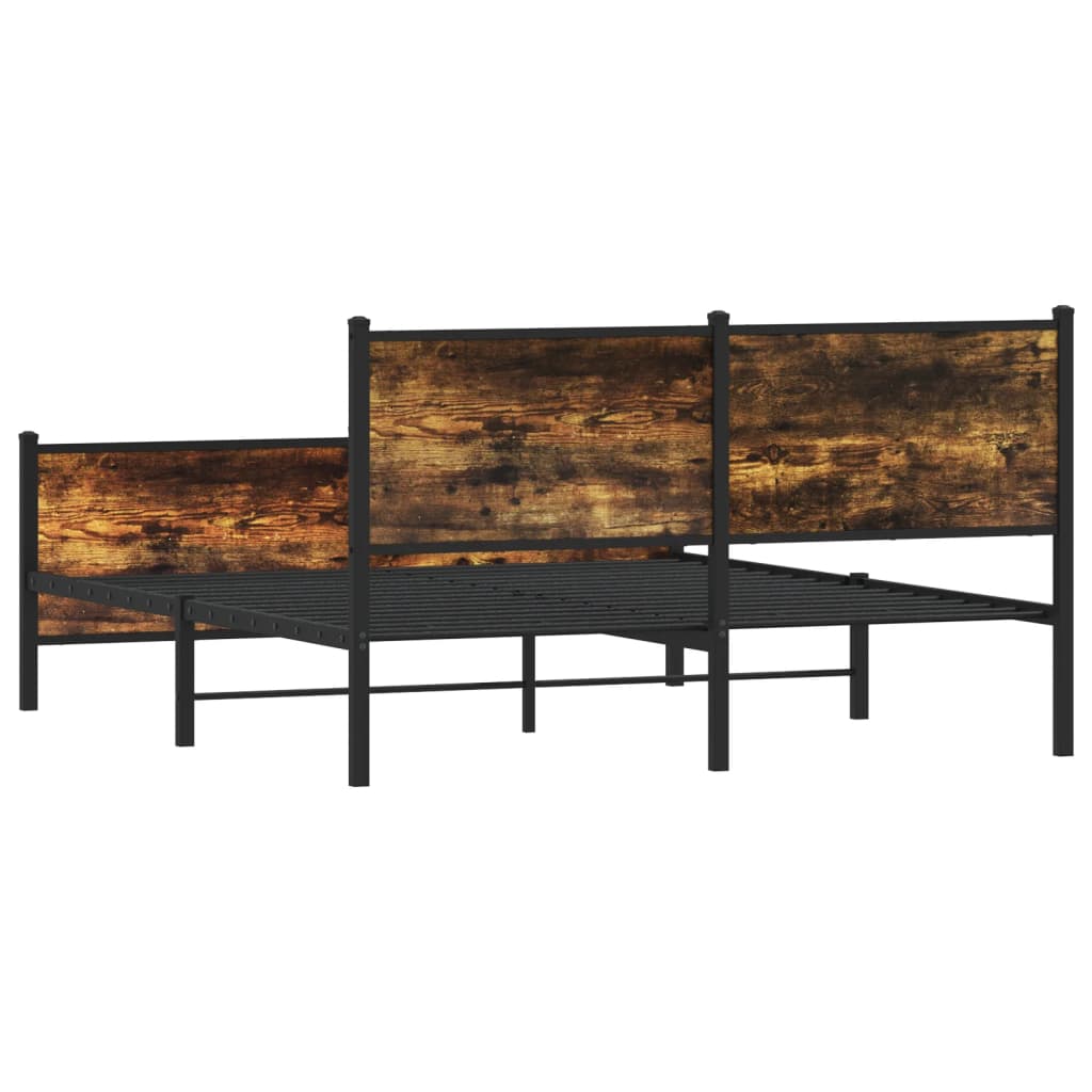 Metalni okvir kreveta bez madraca boja hrasta 137x190 cm