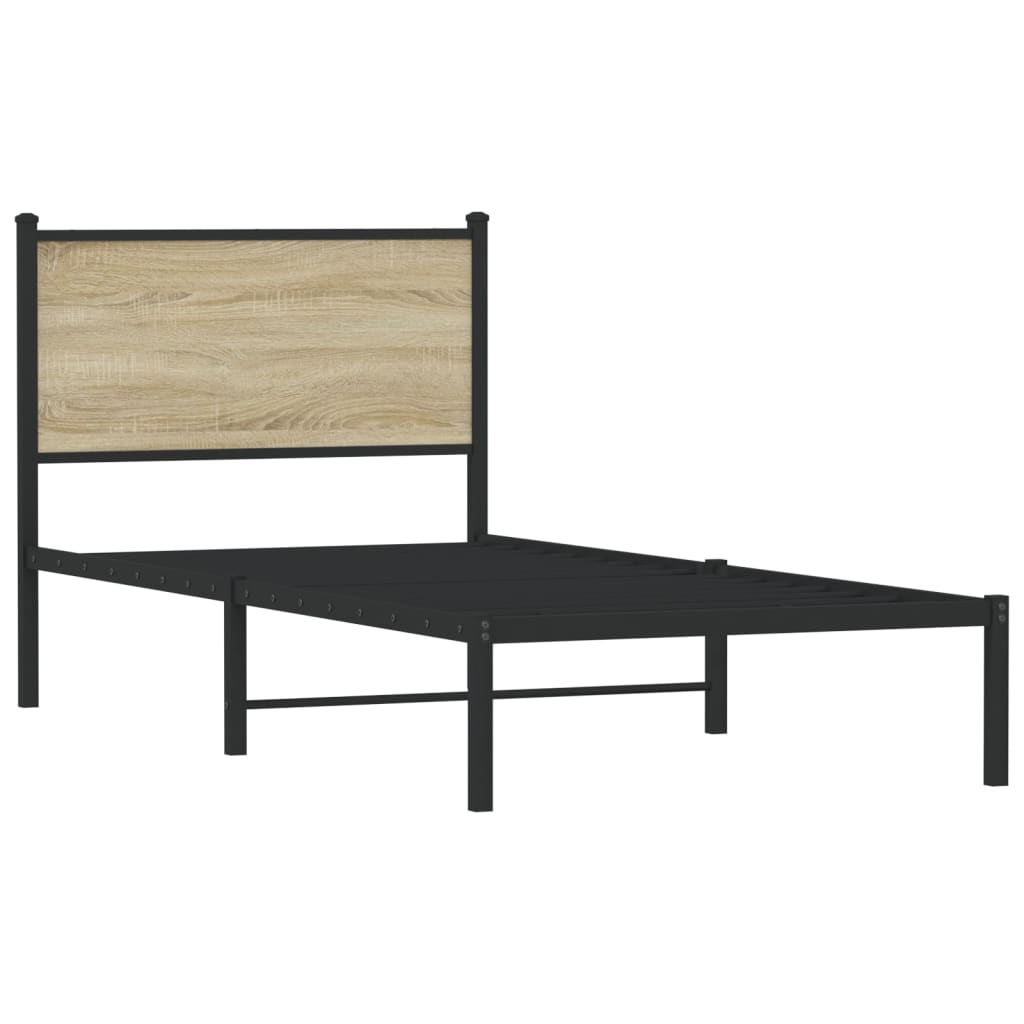 Metalni okvir kreveta bez madraca boja hrasta sonome 80x200 cm