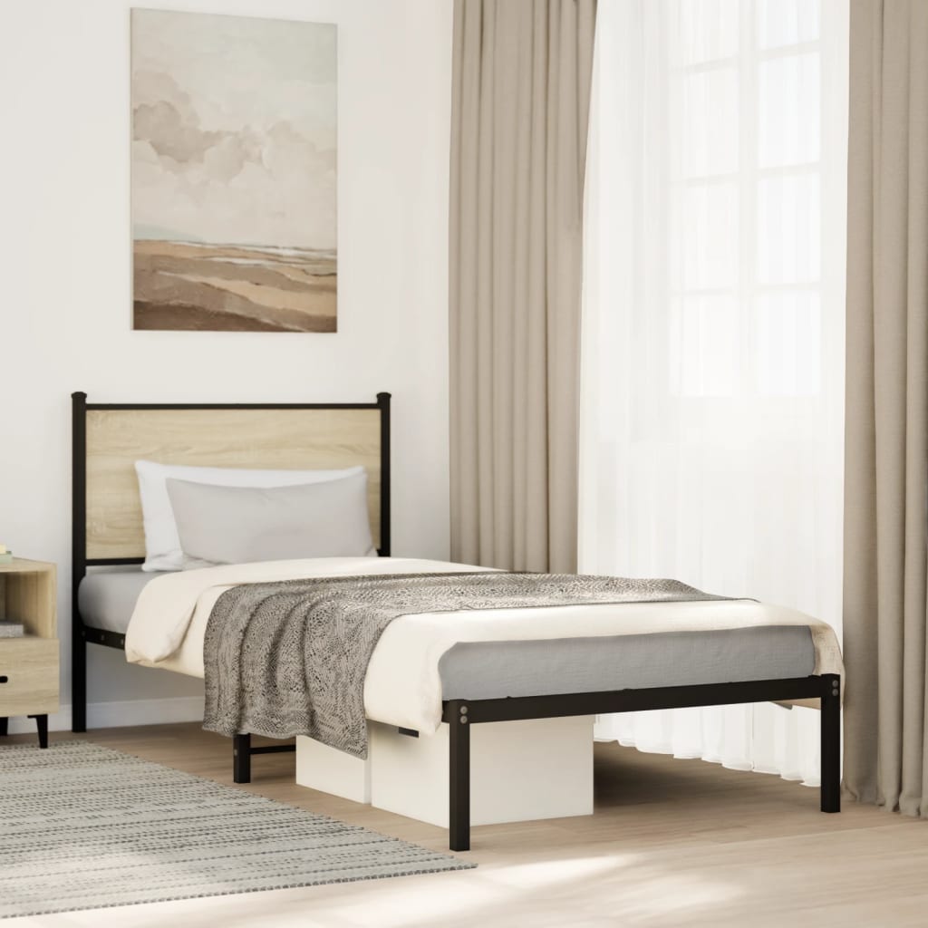Metalni okvir kreveta bez madraca boja hrasta sonome 80x200 cm