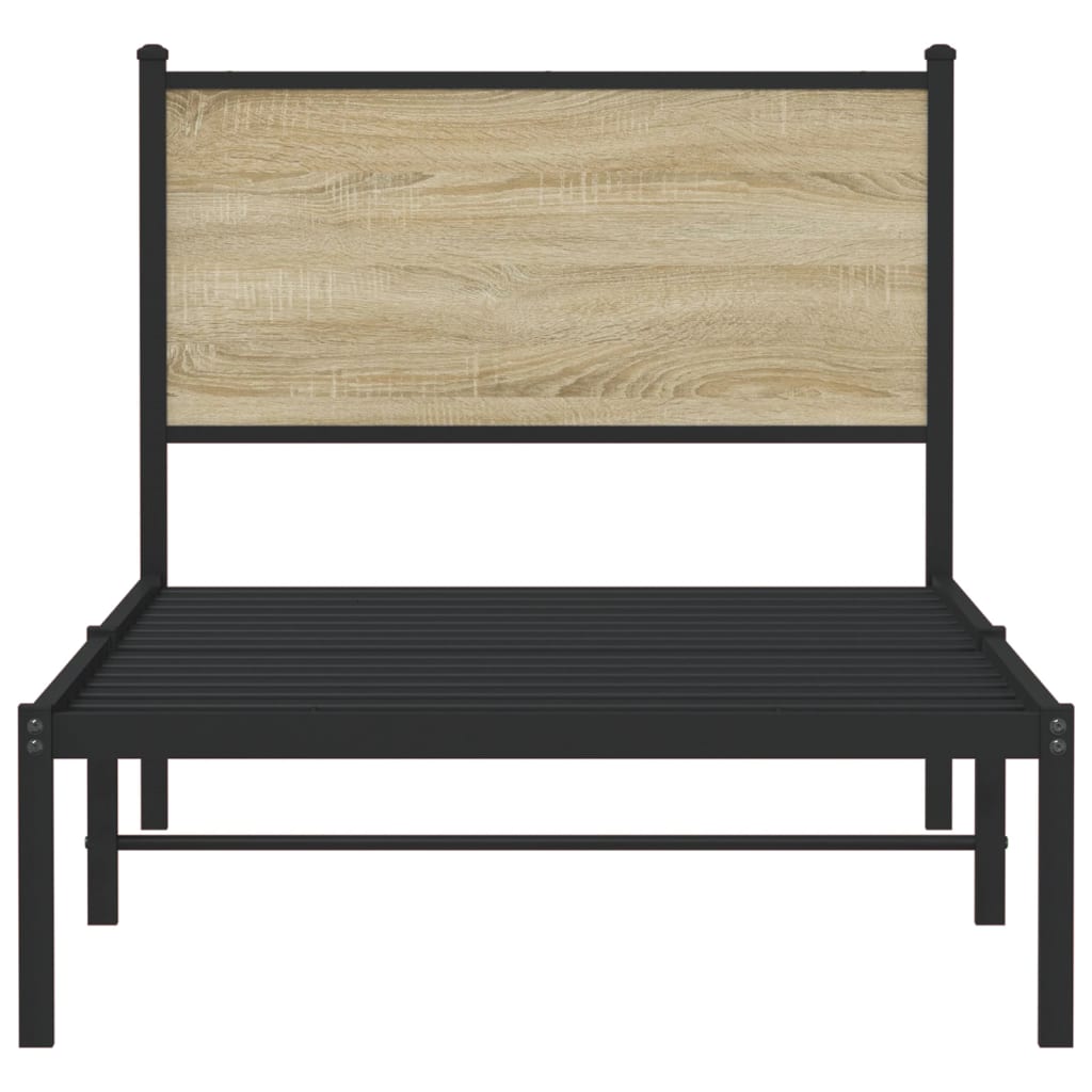 Metalni okvir kreveta bez madraca boja hrasta sonome 90x190 cm