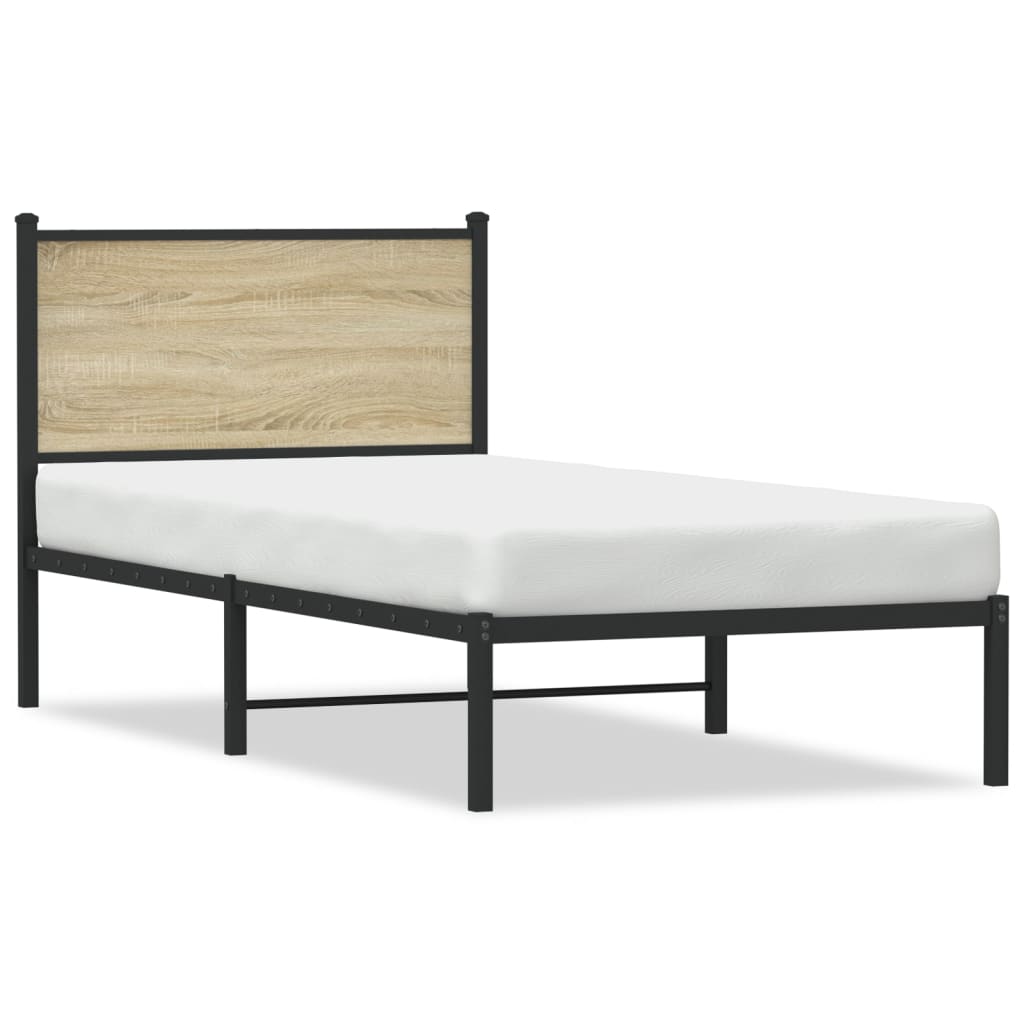 Metalni okvir kreveta bez madraca boja hrasta sonome 90x200 cm
