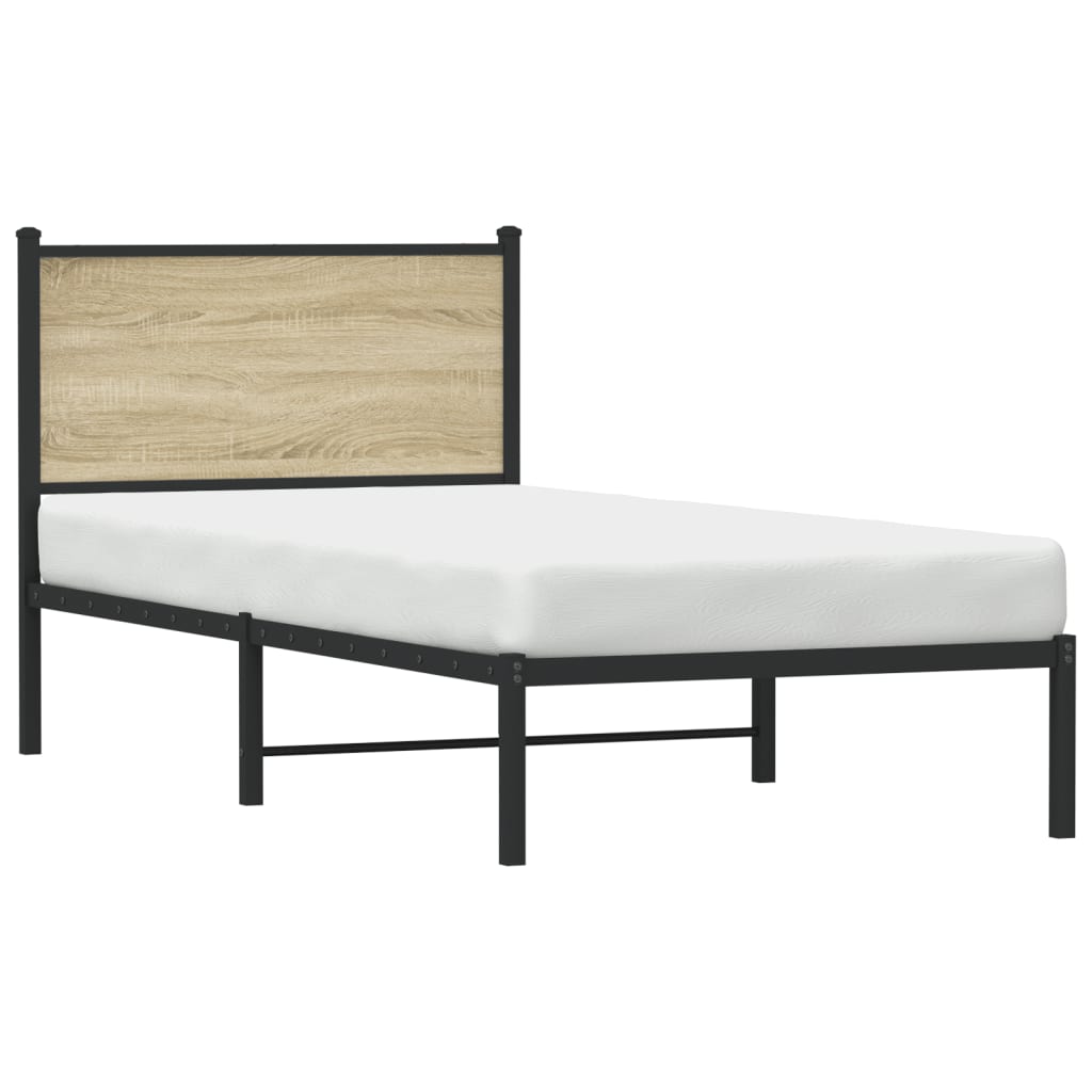 Metalni okvir kreveta bez madraca boja hrasta sonome 90x200 cm
