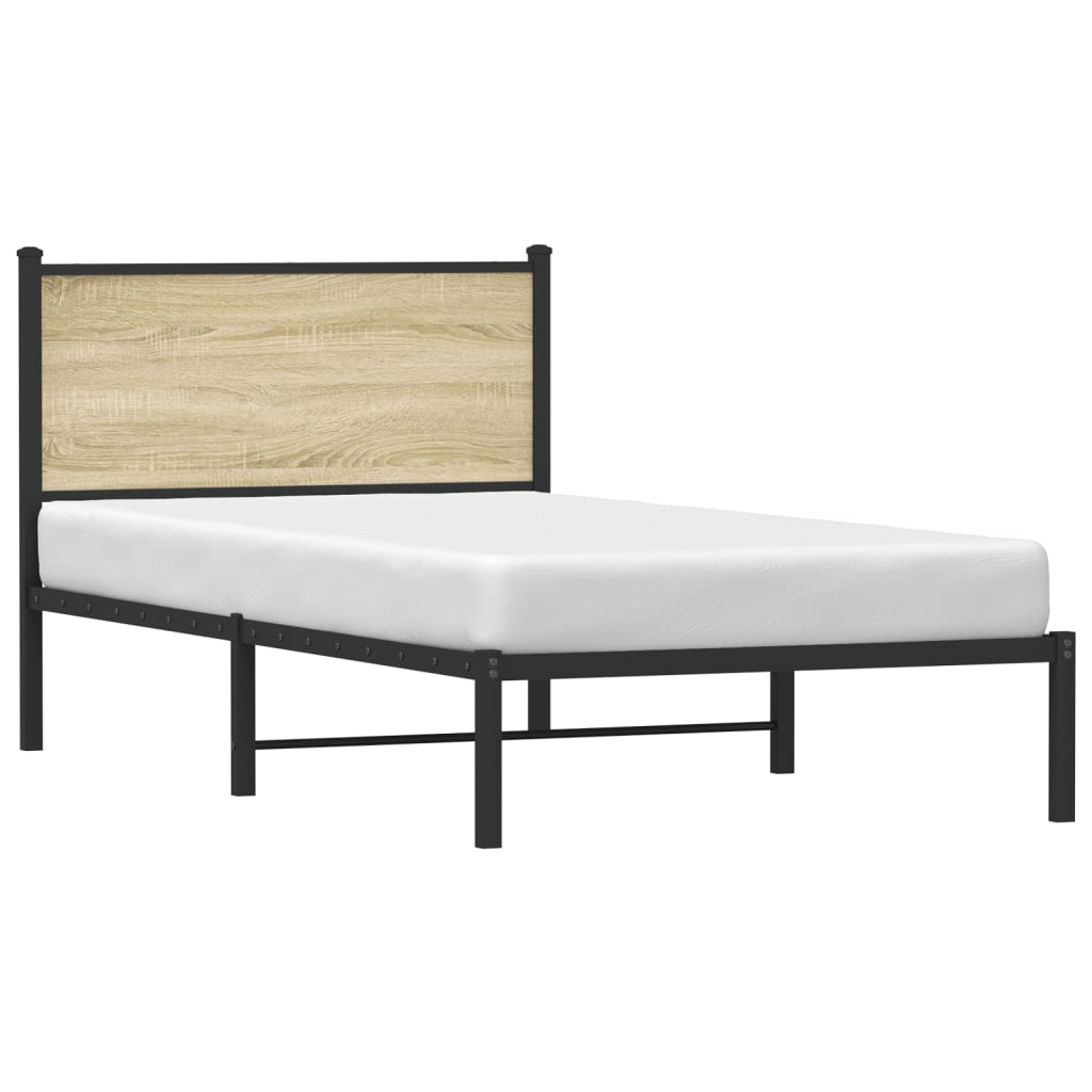 Metalni okvir kreveta bez madraca boja hrasta sonome 100x200 cm