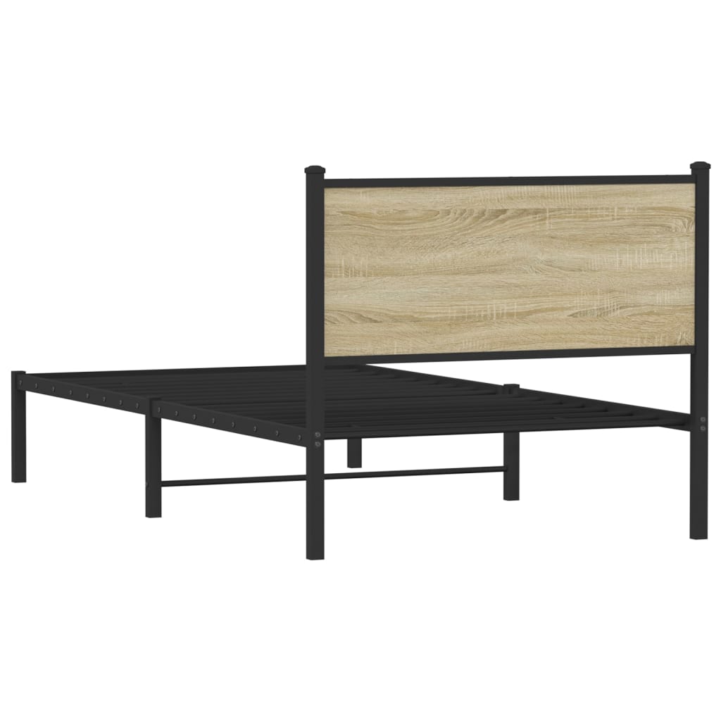 Metalni okvir kreveta bez madraca boja hrasta sonome 100x200 cm