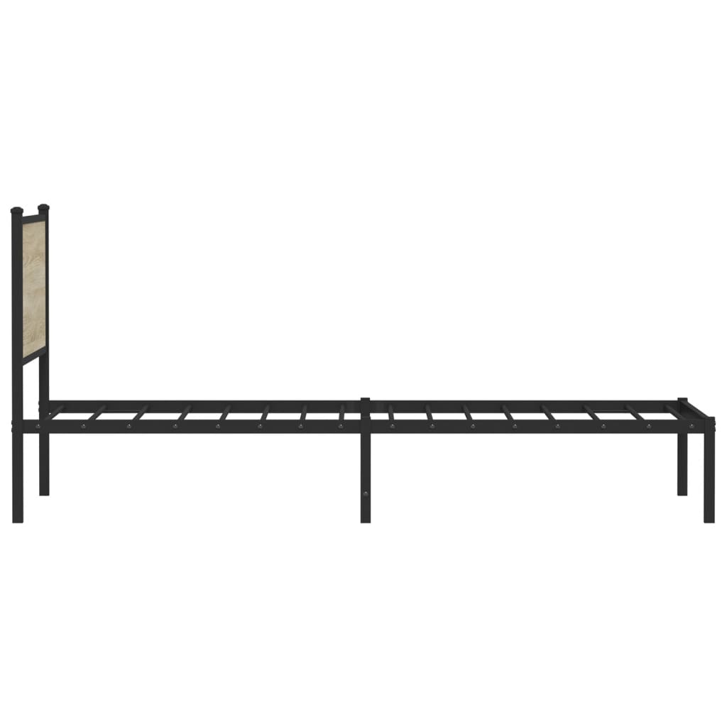 Metalni okvir kreveta bez madraca boja hrasta sonome 107x203 cm