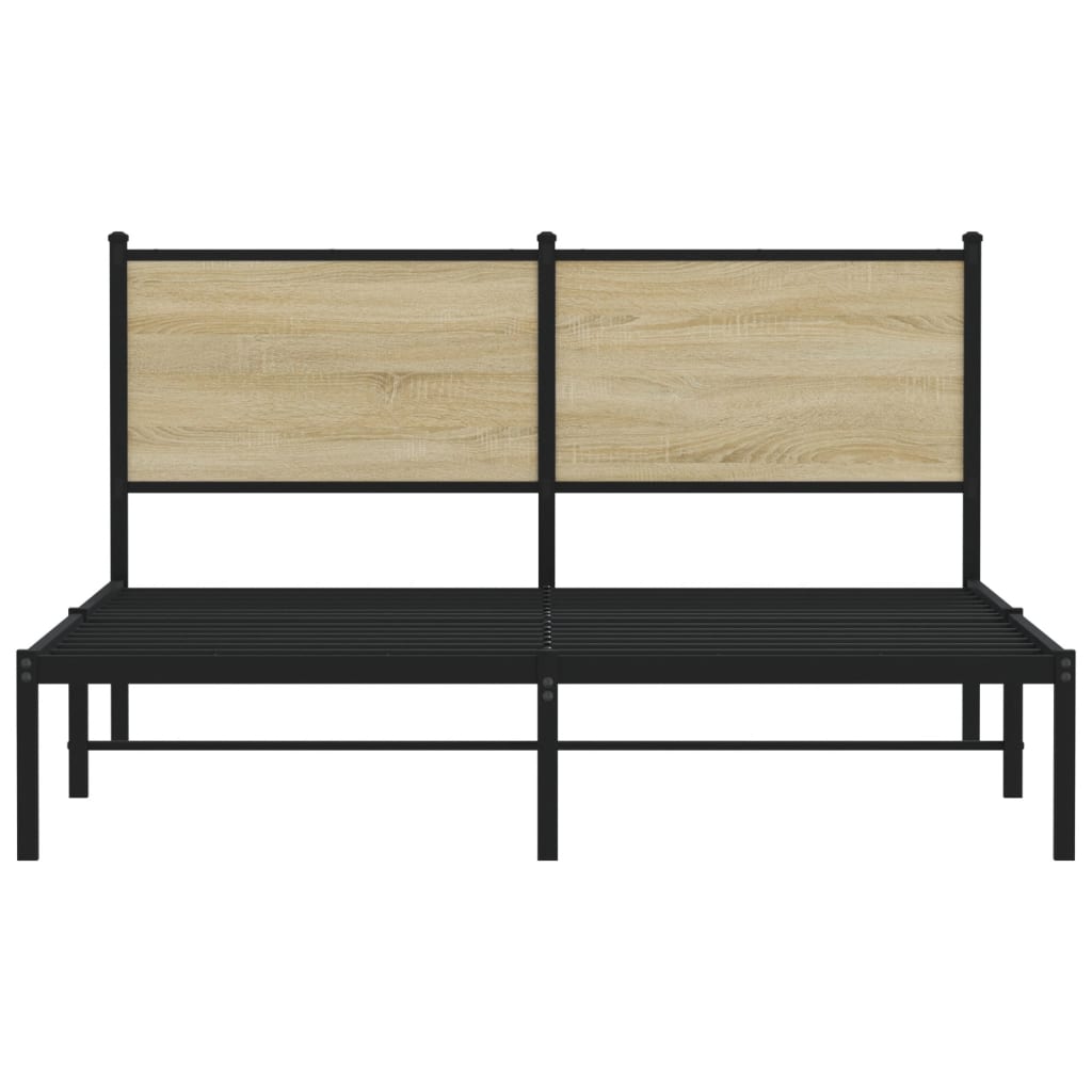 Metalni okvir kreveta bez madraca boja hrasta sonome 137x190 cm