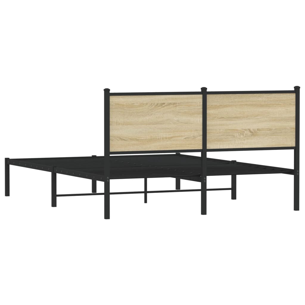 Metalni okvir kreveta bez madraca boja hrasta sonome 137x190 cm