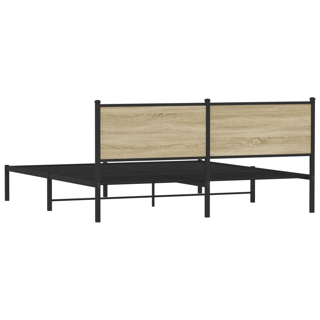Metalni okvir kreveta bez madraca boja hrasta sonome 183x213 cm