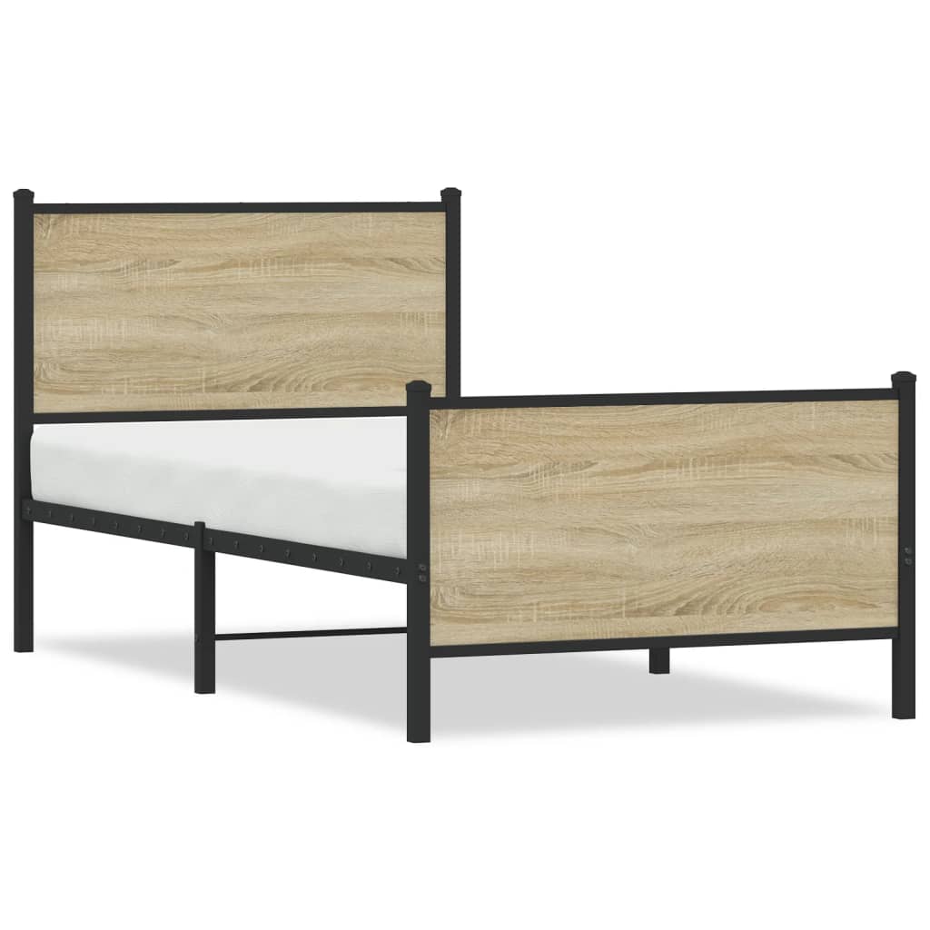 Metalni okvir kreveta bez madraca boja hrasta sonome 80x200 cm