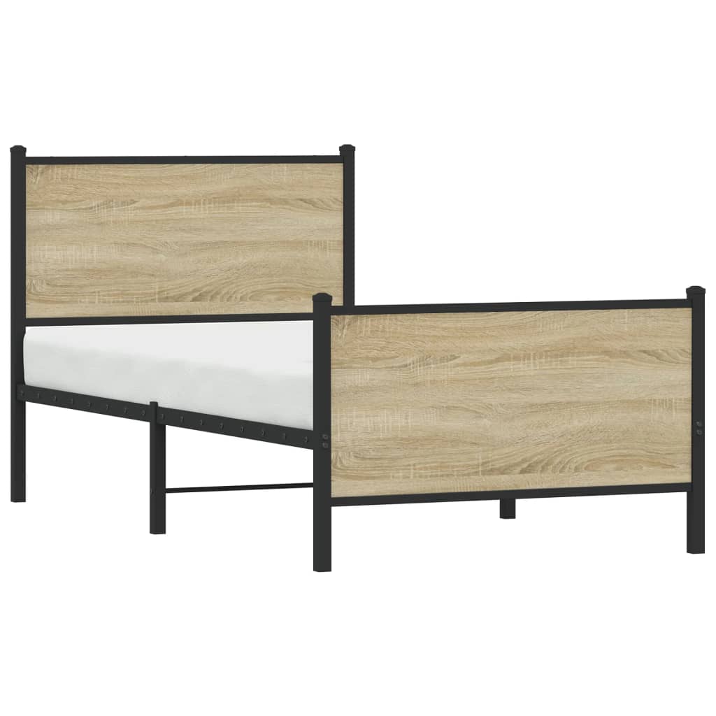Metalni okvir kreveta bez madraca boja hrasta sonome 90x190 cm