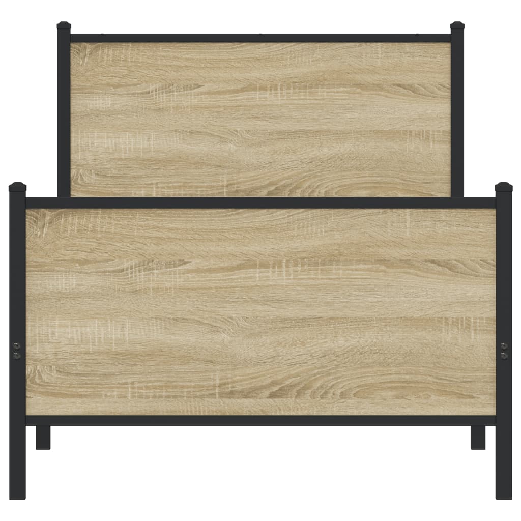 Metalni okvir kreveta bez madraca boja hrasta sonome 90x190 cm