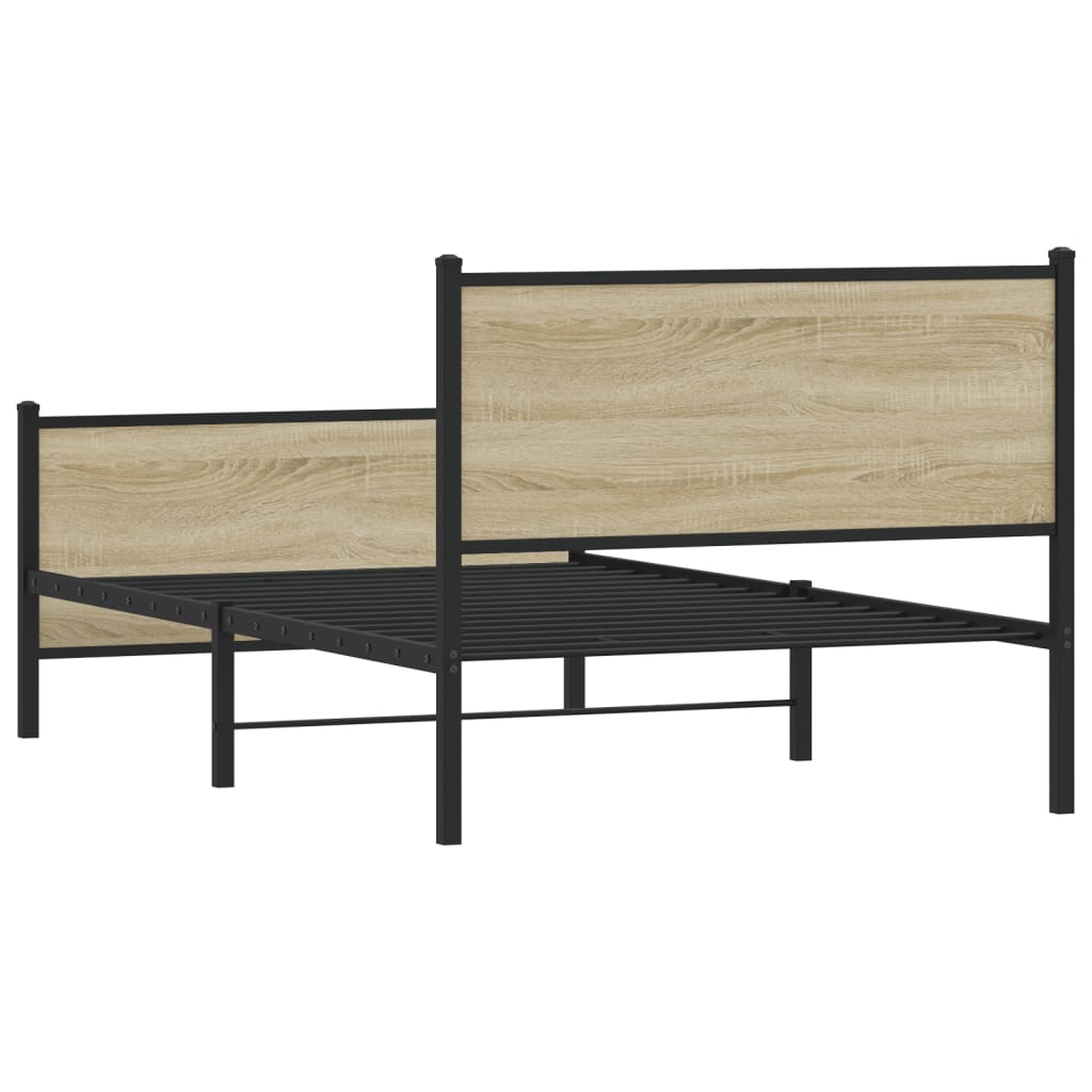 Metalni okvir kreveta bez madraca boja hrasta sonome 100x200 cm