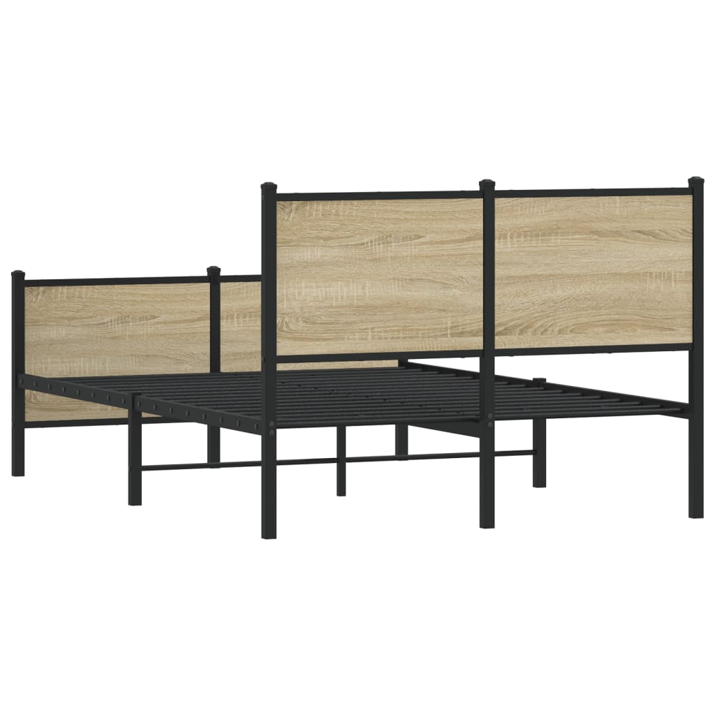 Metalni okvir kreveta bez madraca boja hrasta sonome 120x200 cm