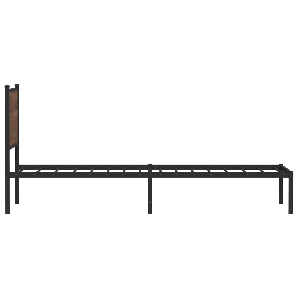 Metalni okvir kreveta bez madraca smeđi hrast 90x200 cm