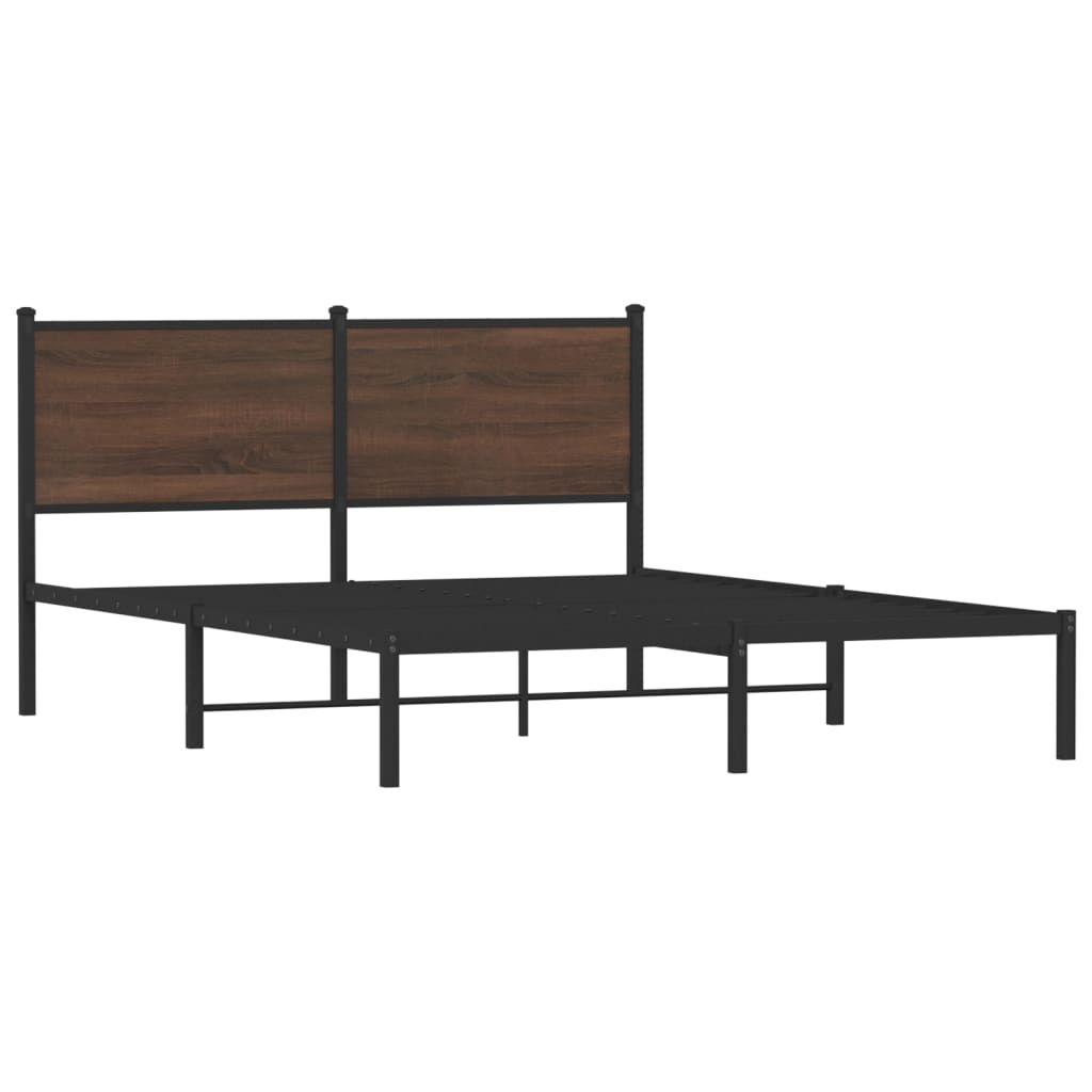 Metalni okvir kreveta bez madraca smeđa boja hrasta 140x200 cm
