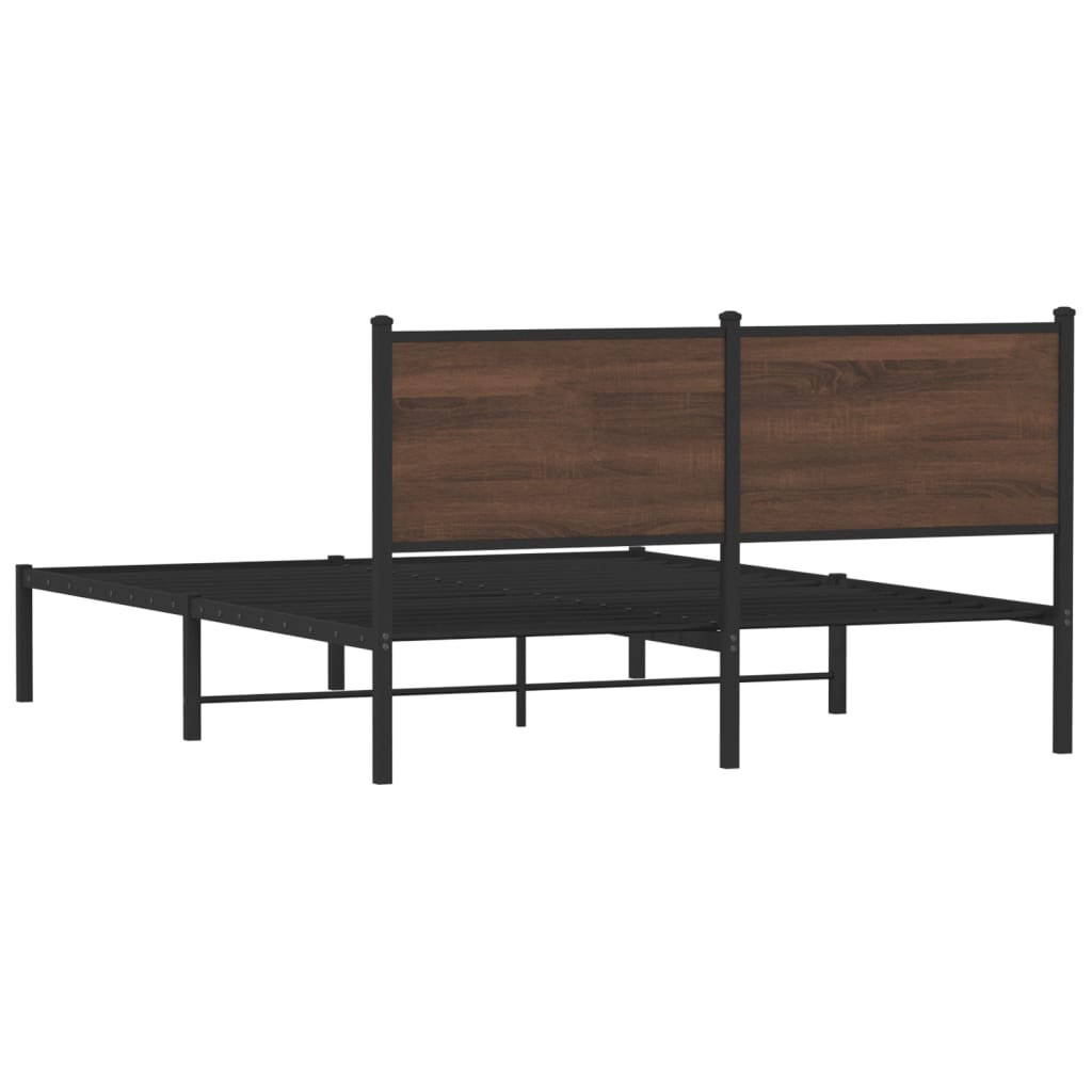 Metalni okvir kreveta bez madraca smeđa boja hrasta 150x200 cm