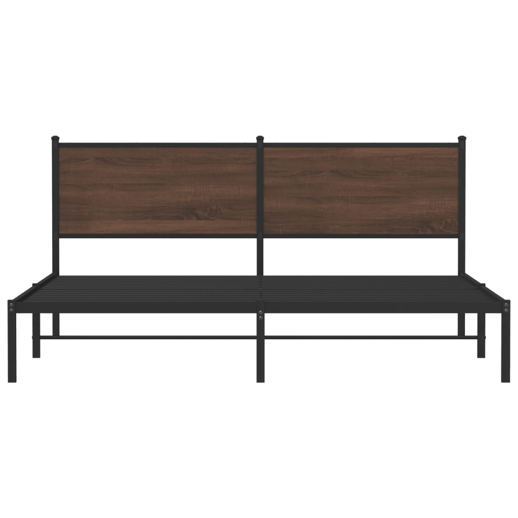 Metalni okvir kreveta bez madraca smeđa boja hrasta 183x213 cm