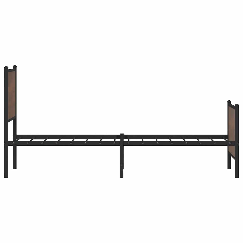 Metalni okvir kreveta bez madraca smeđi hrast 80x200 cm