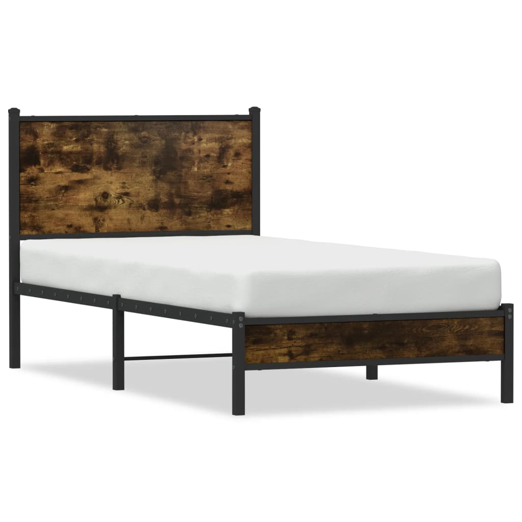 Metalni okvir kreveta bez madraca boja hrasta 80x200 cm
