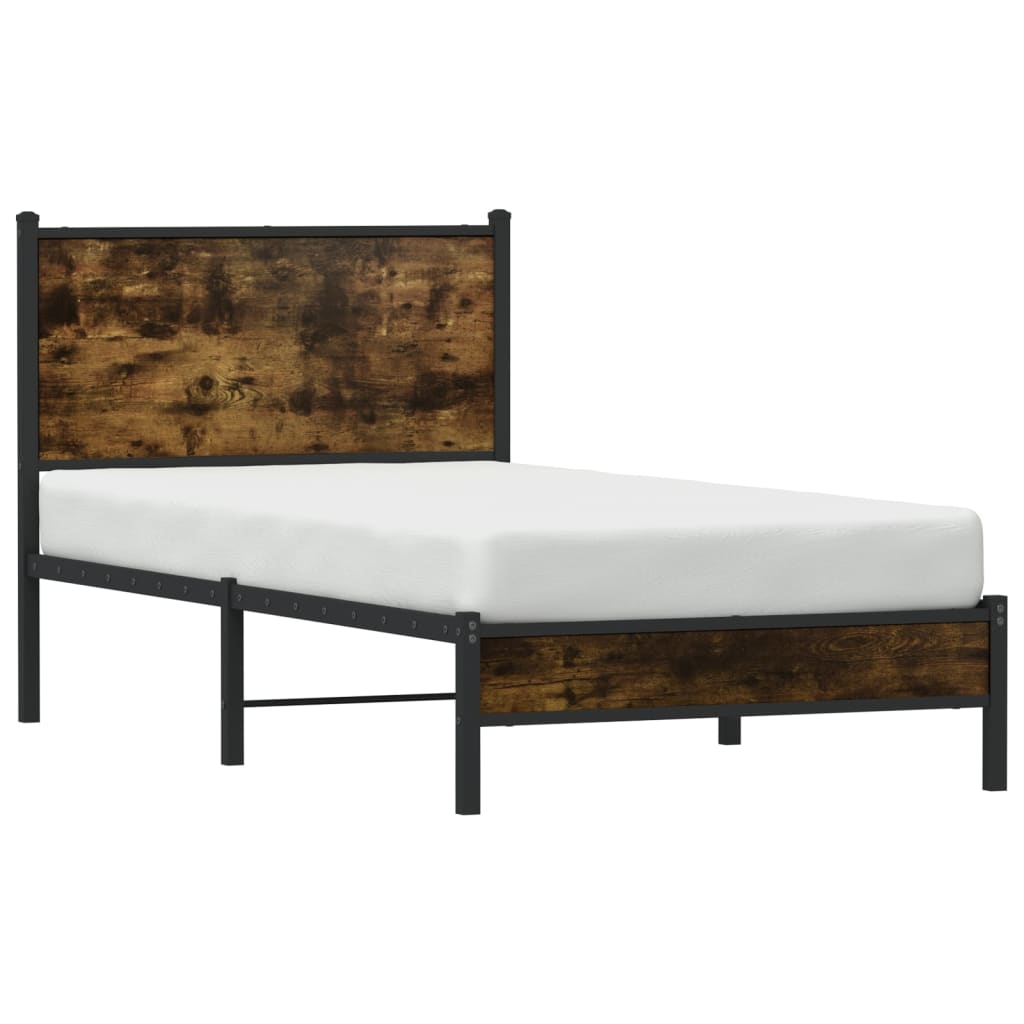 Metalni okvir kreveta bez madraca boja hrasta 80x200 cm
