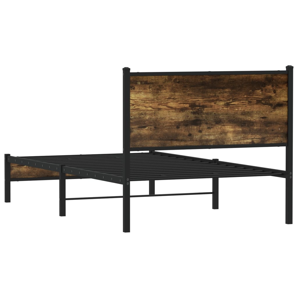 Metalni okvir kreveta bez madraca boja hrasta 100x190 cm