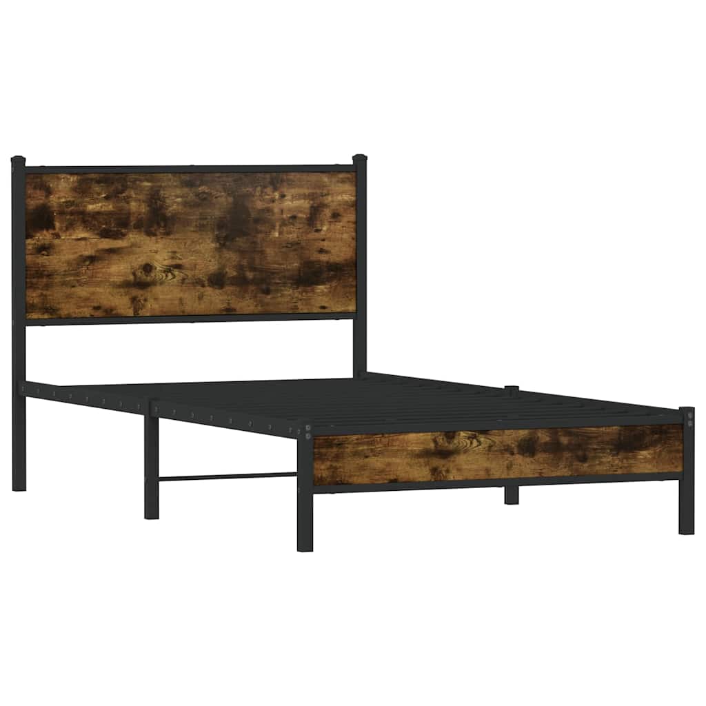 Metalni okvir kreveta bez madraca boja hrasta 100x200 cm