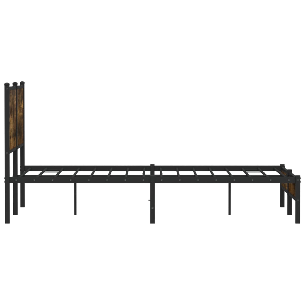 Metalni okvir kreveta bez madraca boja hrasta 140x190 cm