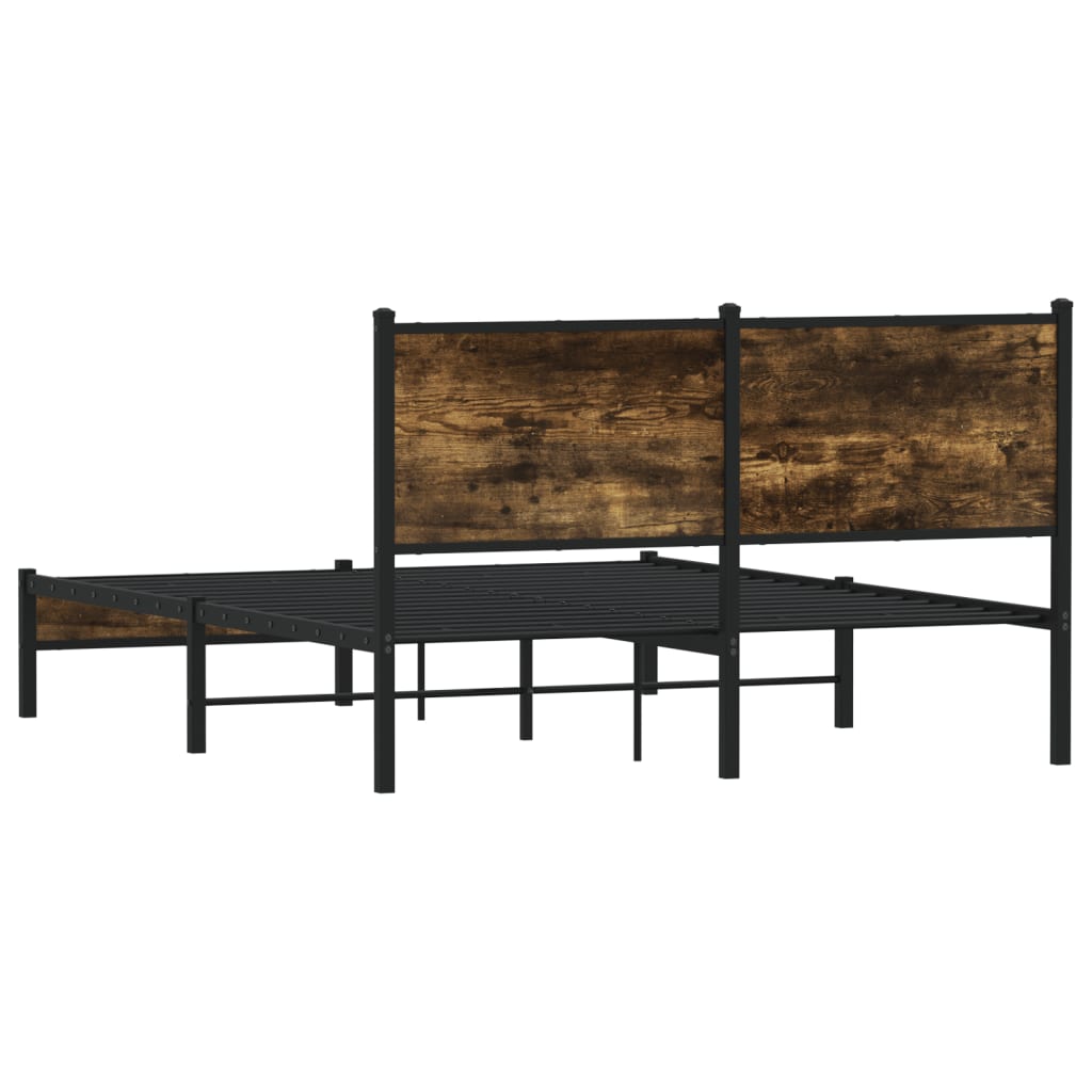 Metalni okvir kreveta bez madraca boja hrasta 140x190 cm