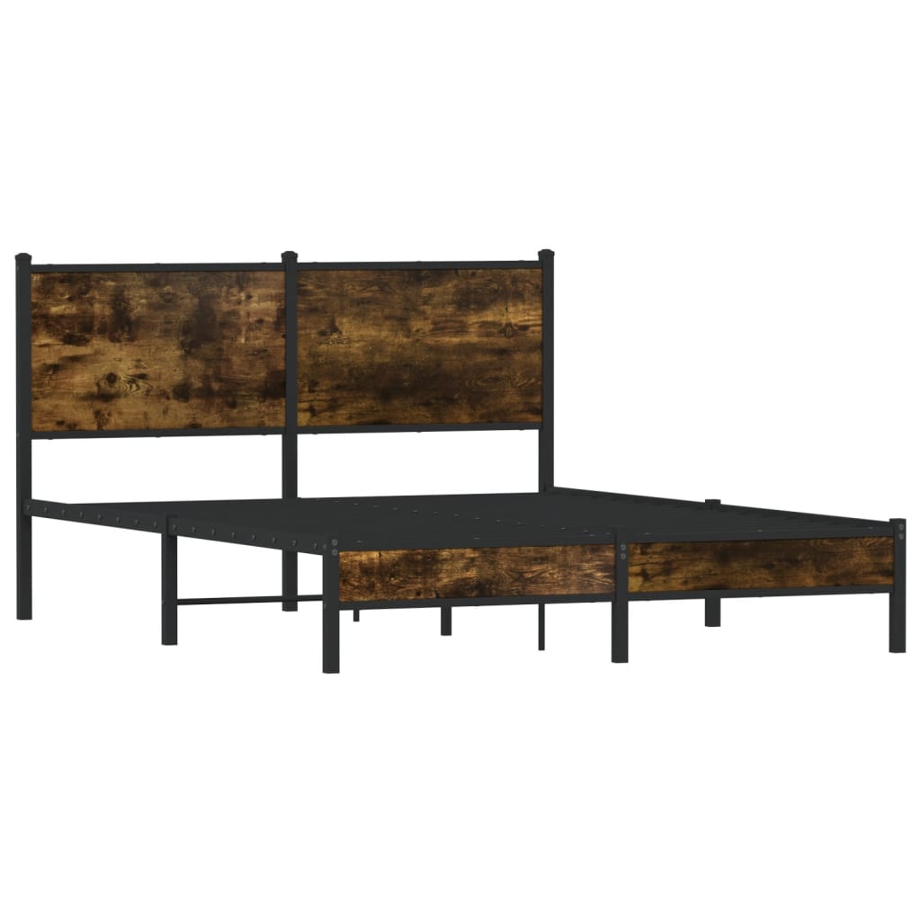 Metalni okvir kreveta bez madraca boja hrasta 150 x 200 cm