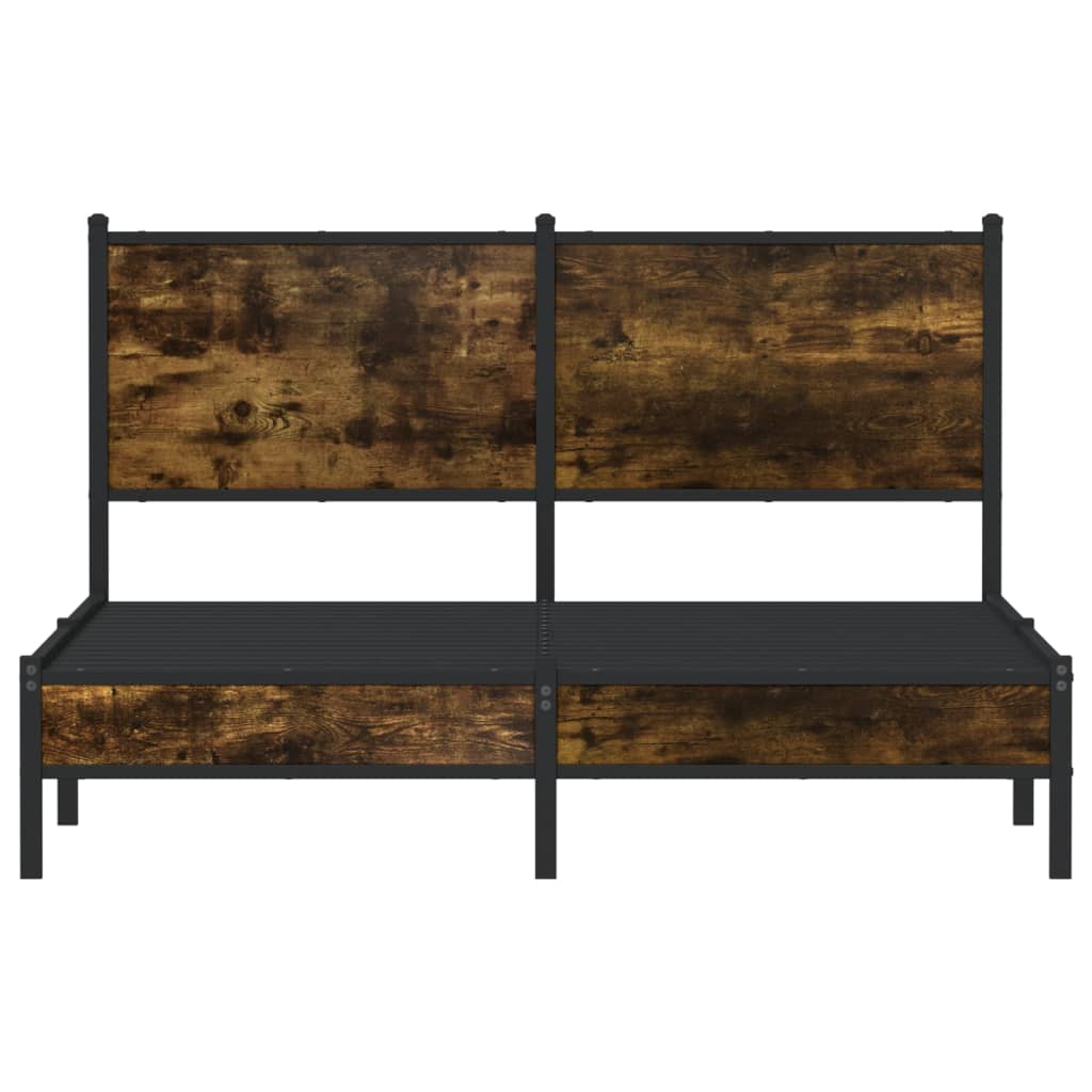 Metalni okvir kreveta bez madraca boja hrasta 150 x 200 cm