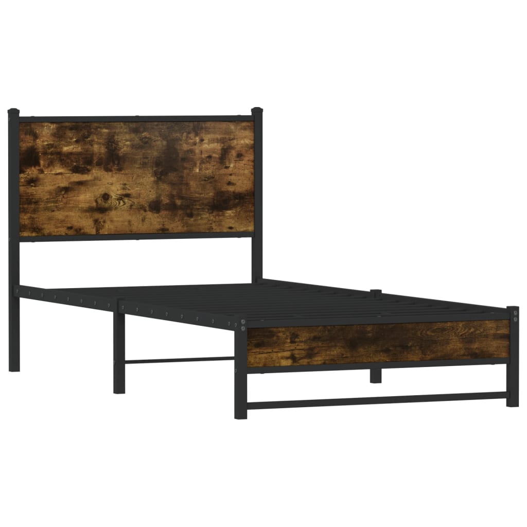 Metalni okvir kreveta bez madraca boja hrasta 90x200 cm