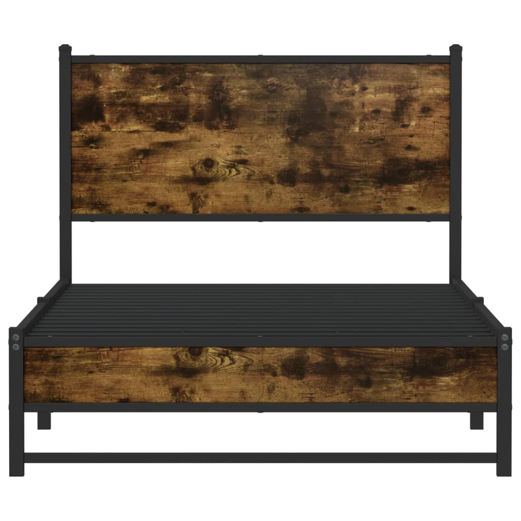 Metalni okvir kreveta bez madraca boja hrasta 100x190 cm