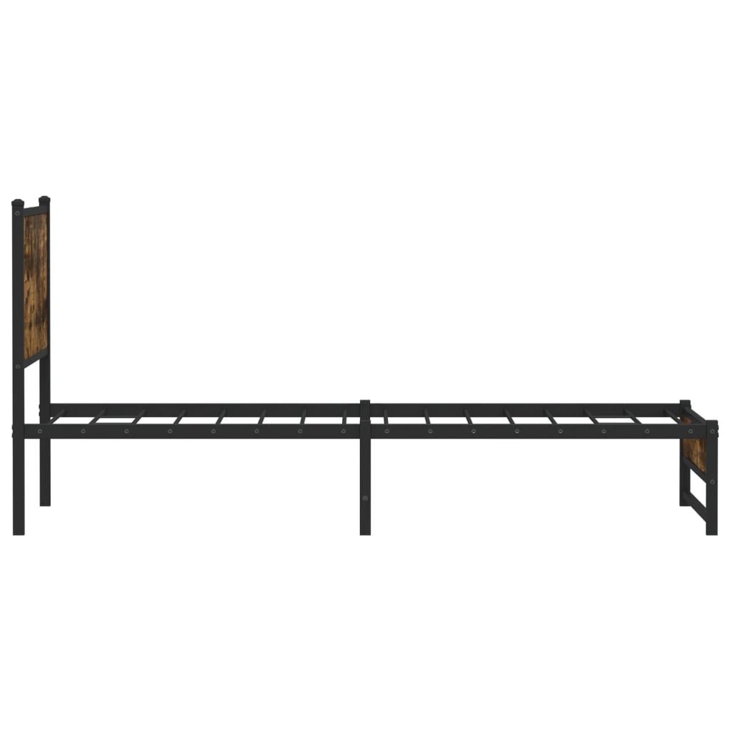 Metalni okvir kreveta bez madraca boja hrasta 107x203 cm