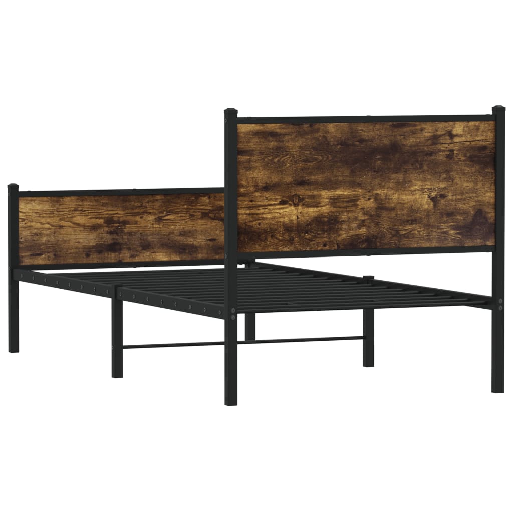 Metalni okvir kreveta bez madraca boja hrasta 80x200 cm