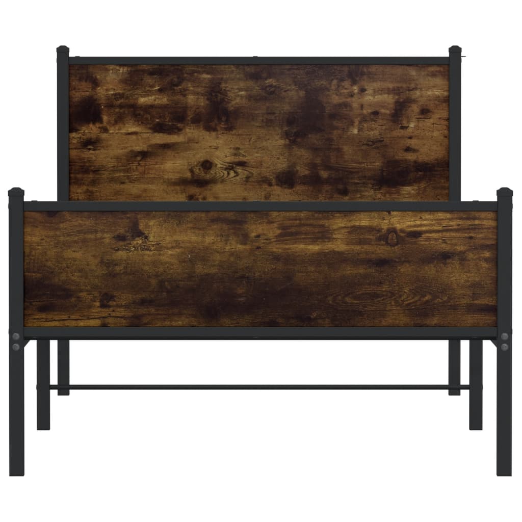 Metalni okvir kreveta bez madraca boja hrasta 100x200 cm