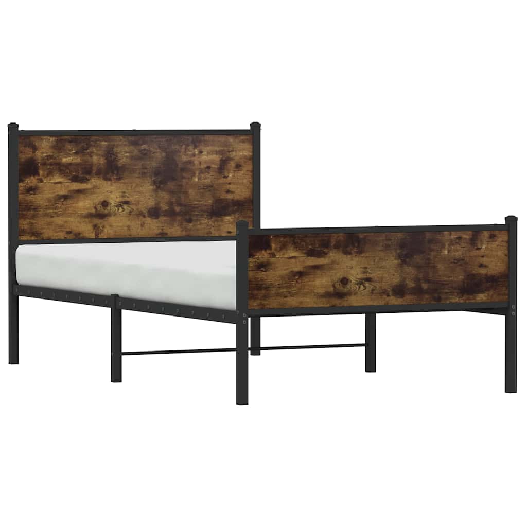 Metalni okvir kreveta bez madraca boja hrasta 107x203 cm