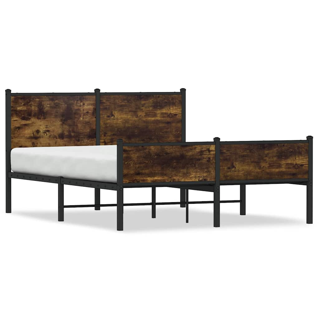Metalni okvir kreveta bez madraca boja hrasta 137x190 cm