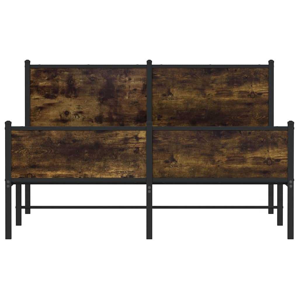 Metalni okvir kreveta bez madraca boja hrasta 137x190 cm