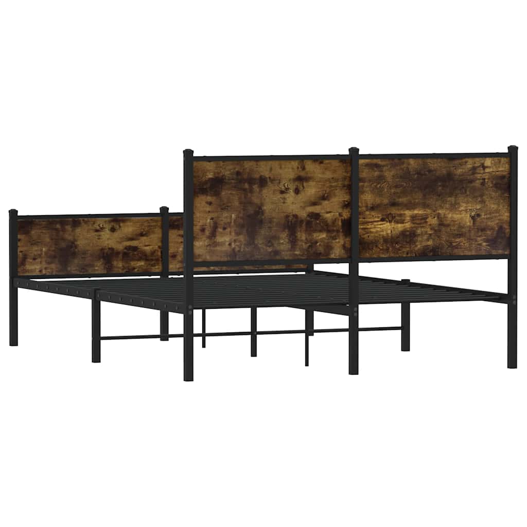 Metalni okvir kreveta bez madraca boja hrasta 137x190 cm