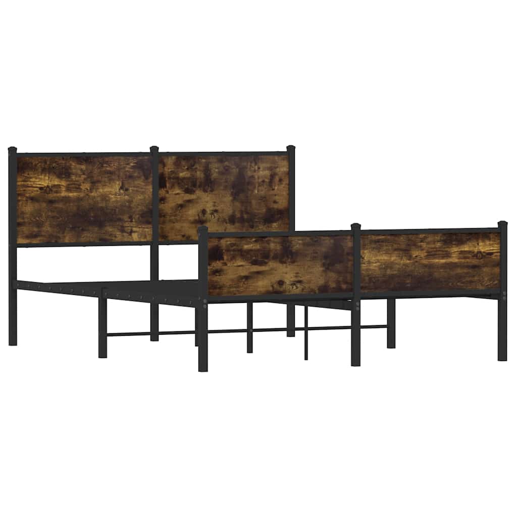 Metalni okvir kreveta bez madraca boja hrasta 140x190 cm