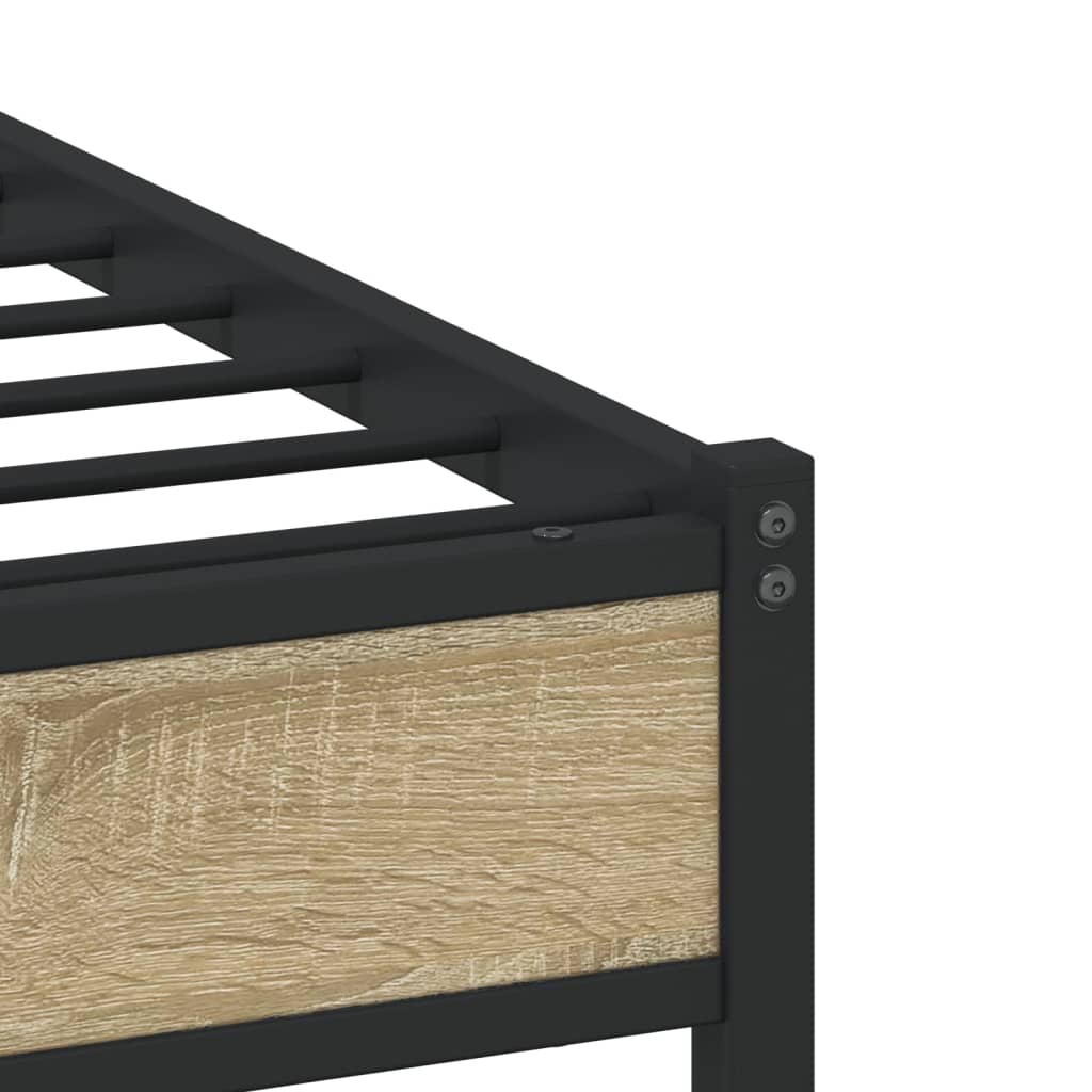 Metalni okvir kreveta bez madraca boja hrasta sonome 75x190 cm