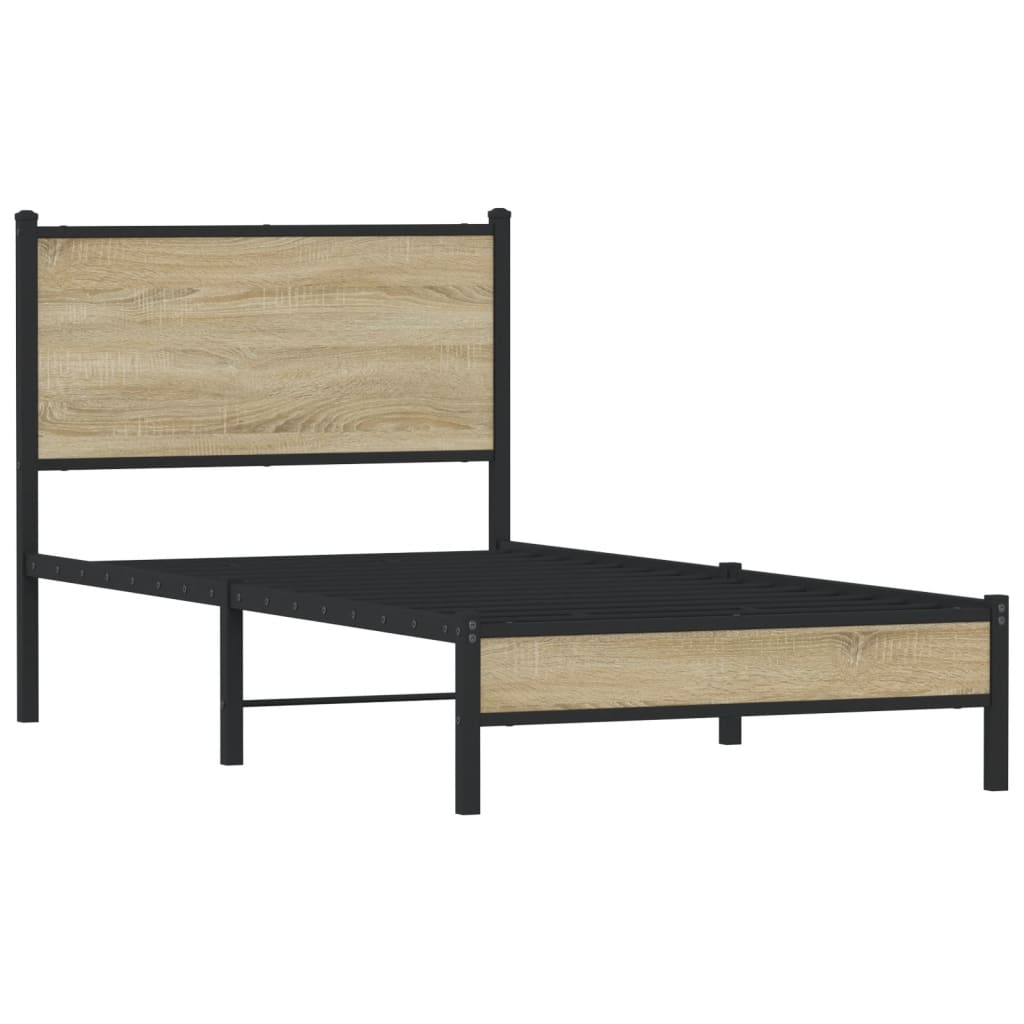 Metalni okvir kreveta bez madraca boja hrasta sonome 90x190 cm