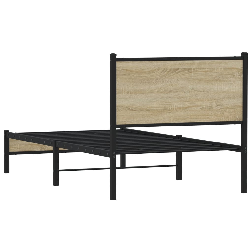 Metalni okvir kreveta bez madraca boja hrasta sonome 90x200 cm