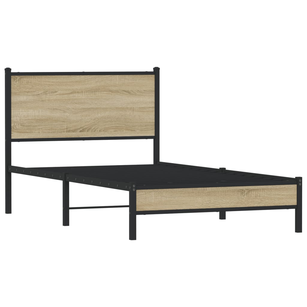 Metalni okvir kreveta bez madraca boja hrasta sonome 100x200 cm