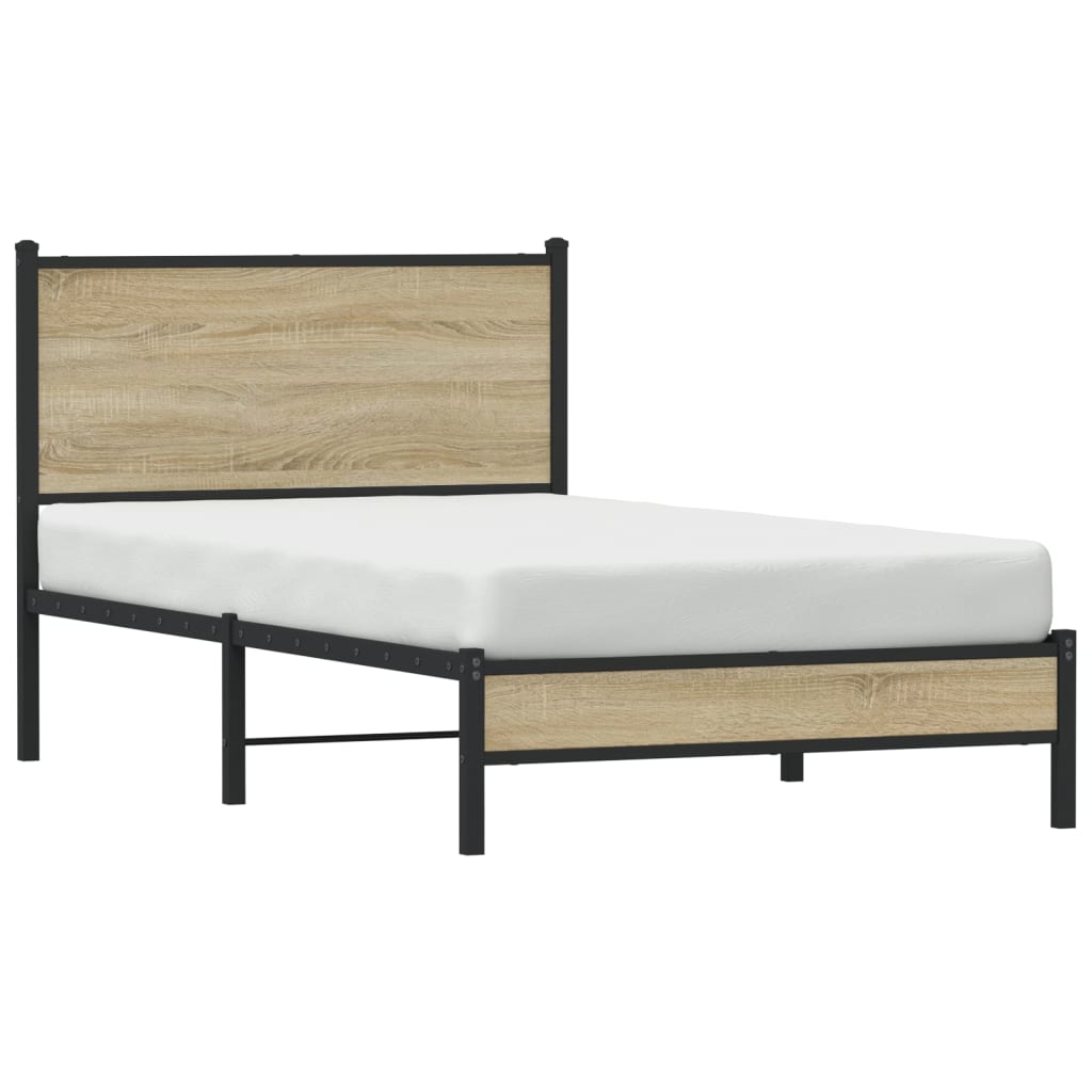 Metalni okvir kreveta bez madraca boja hrasta sonome 100x200 cm