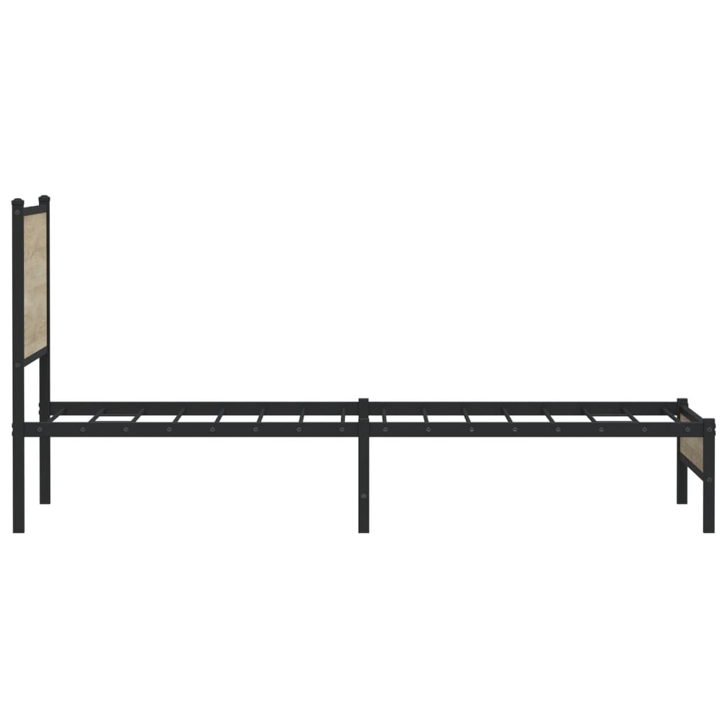Metalni okvir kreveta bez madraca boja hrasta sonome 100x200 cm