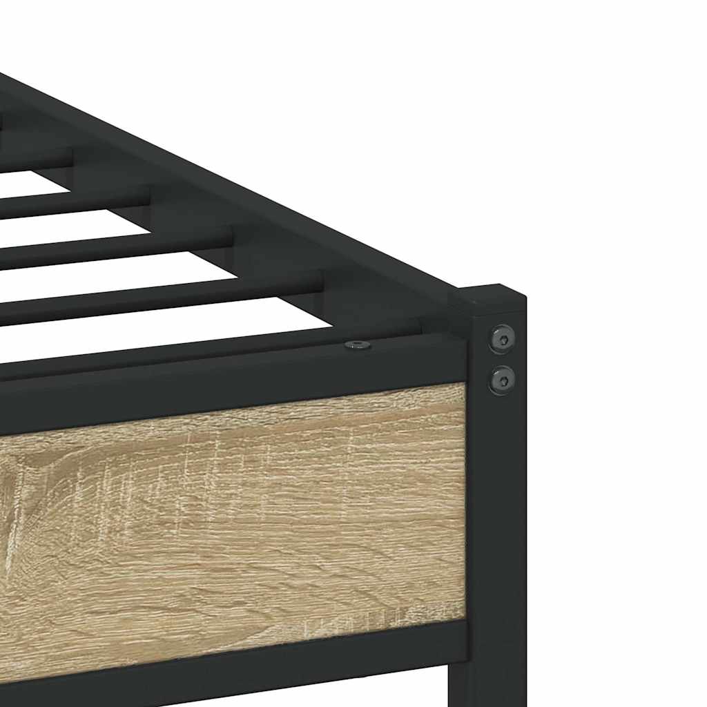 Metalni okvir kreveta bez madraca boja hrasta sonome 107x203 cm